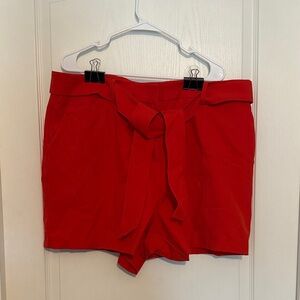 New York & Company Red High Waist Shorts Size 2X Business Casual